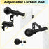 Matte Black Curtain Rods 18 to 60 Inches(1.5-5 Feet),5/8 inch Splicing Drapery Rods,Small Curtain Rods Set,Size: 18''-60'',Matte Black...