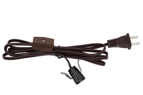 Creative Hobbies Single Light Replacement Clip in Lamp Cord for Christmas Village House, Pumpkin Lights, Small Objects - 6 Foot Brown...