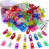 BamLue 100 Pack-Upgrade Handy Holding Easier Sewing Clips Multicolor for Sewing Craft Clamps,Crafting,Crochet and Knitting,All Purpose for Quiltin...