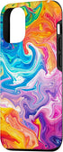 iPhone 15 Rainbow Paint Pour Abstract Liquid Cute Aesthetic Pretty Case...