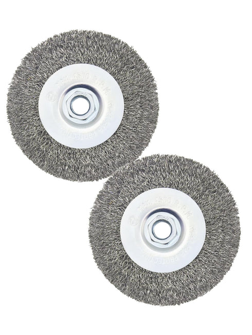 Crimped Wire Wheel Brush 4in 5/8-11 Threads Arbor for 4-1/2" Angle Grinder - 2pcs...