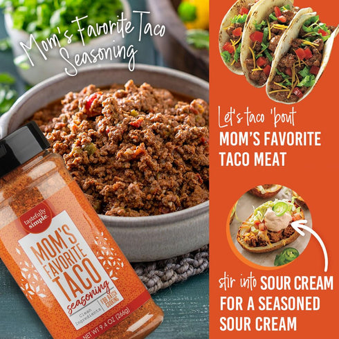 Tastefully Simple Mom's Favorite Taco Seasoning Mix for Fajitas, Enchiladas, Dips, and More, Clean, Keto, and Paleo, No MSG, 5 Ounce...