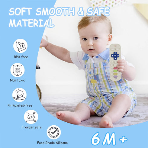 2 Pack Silicone Baby Teething Toys,Pacifiers for Toddlers Infant,Remote Control Shape Baby Teething Toys for Babies 6-12&12-18&18-24 Months,Remote...