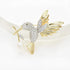 Lovely Crystal Flying Hummingbird Brooch Pins Suit Lapel Pin Antique Gold Bird Collar Pins Badge Jewelry for Men Women...