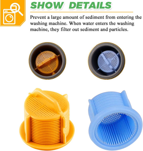 AGM73269501 Washer Water Inlet Valve Filter Screen by Techecook - Compatible for L-G Ken-more Washing Machine - Replaces 1810261, AP5202486, PS3618281, EAP3618281 L-G (Pack of 4)