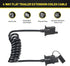 Oyviny 4 Way Flat Trailer Extension Coiled Cable 5 Feet 4 Pin Male and Female Wiring Harness 18AWG 60" Stretchable Coiled Extension Wiring Cable w...