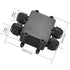 Waterproof IP68 Junction Box 4 Way, External Underground Electrical Junction Box, Black Outdoor Cable Connector Box for Diameter 4mm -10mm Wire Gl...