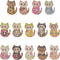 TENDYCOCO 50pcs Sewing Buttons Multicolored Cat Shaped 2 Holes Wood Printing Sewing Buttons (Mixed Color)...