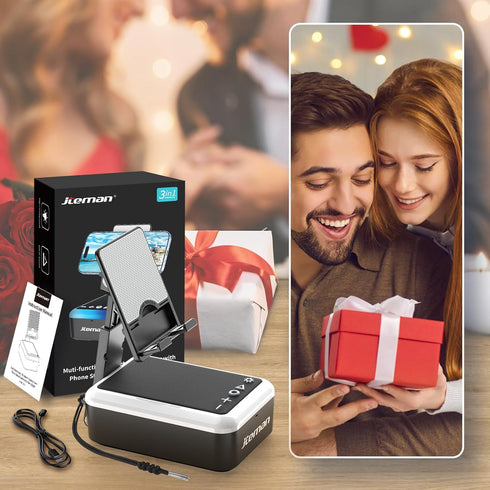 Gifts for Men Women, Cell Phone Stand with Bluetooth Speaker and Light, Portable Lanyard, Cool Tech Gifts for Dad Mom Husband, Unique Birthday Gif...
