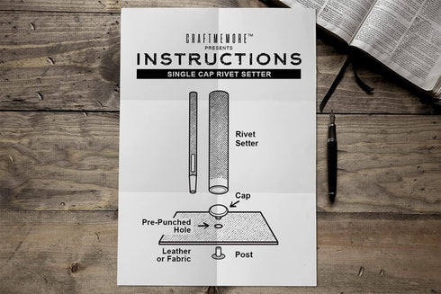 CRAFTMEMORE Single Cap Rivet Setter Rivet Punch Setting Tool Kit, Hole Cutter, 200 Silver Rivets (Rivet Setter, 6MM)...
