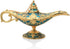 LAUYOO Classic Aladdin Magic Genie Lamp Legend Wishing Light Costume Lamp Metal Carved Arabian Props for Home Tabletop Decoration Party Birthday H...