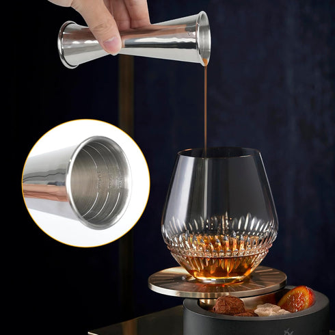 Lexenic 1oz 2oz Japanese Jigger with 7 Measurements Inside for Bartender, Premium 304 Stainless Steel Heavy-Duty Jigger, Bar Accessories for The H...
