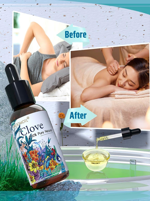 30+30ml Travel Size Clove Bud Jojoba Essential Oil Set 100% Natural Premium Jojoba Essential Oil Set for Diffuser Aromatherapy Oil...