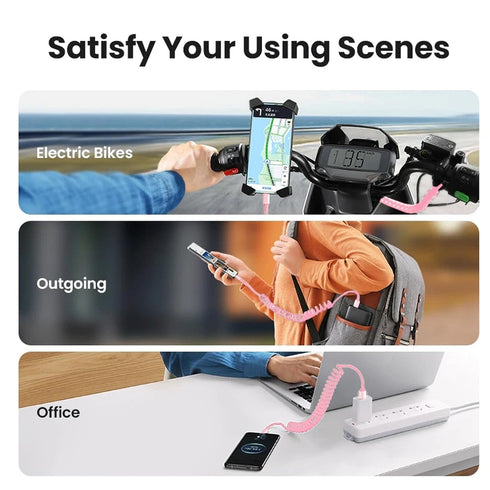 60W Coiled USB-C to USB-C & Lightning Cable 2Pack?MFi Certified? 2 in 1 Fast Charging Apple CarPlay Cable for iPhone 15/15 Plus/14/13,Galaxy S24/S...