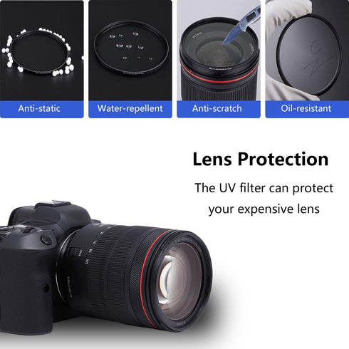 82mm UV Protective Filter, 16-Layer Multi-Resistant Nano Coated, Ultra Slim, German Optics, Weather-Sealed, HD Clear Glass Ultra Violet Filter, Ca...