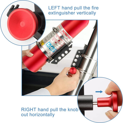 Quick Release Fire Extinguisher Holder Mount Bracket High Density Nylon Roll Bar Mount Bottle Holder Adjustable with 4 Clamps for Wrangler TJ JK J...