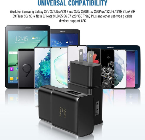 Type C Charger Fast Charging,Android Phone Charger Block with USB C Charger Cable 12Ft for Samsung Galaxy S23/S22/S21/S20/S10/S10 Plus/S10E/S9/S8/...