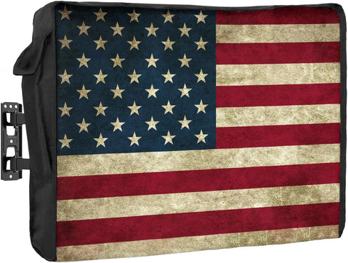 Outdoor TV Cover - American Flag Waterproof and Weatherproof 30"-32" LCD Movable Shield TV Display Screen Protector Outside Television Covers...