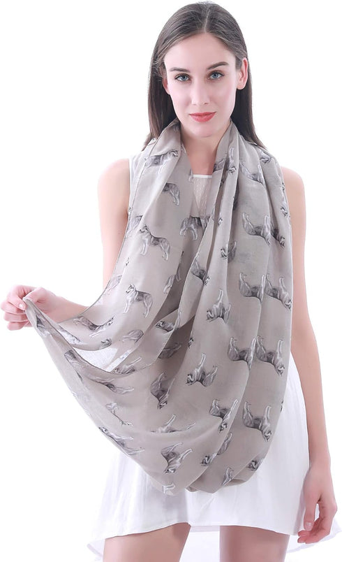 Siberian Husky Dog Print Women's Infinity Scarf Lightweight...