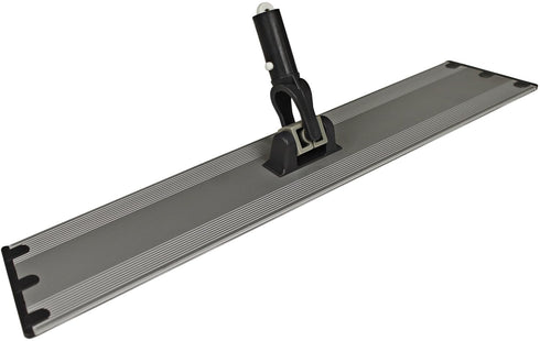 Flat Mop Plate Frame for Microfiber Pads, Commercial-Grade Aluminum with 360° Swivel, Hook and Loop Fastening, Lightweight and Durable, Gray, Fram...