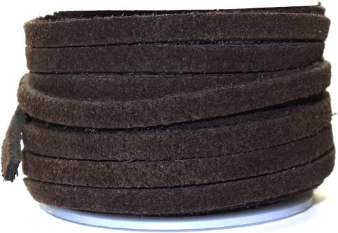 Genuine Suede Leather Cords, Lace, String Thread, Velvet Cord for Necklace, Bracelet, Choker and DIY Crafts, 4mm Dark Brown 10 Meters (10.93 Yards...