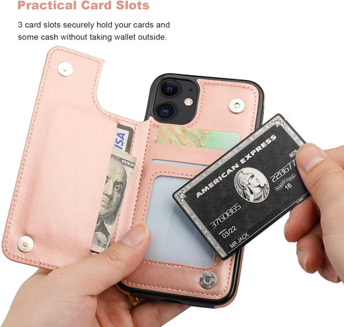 Vaburs Compatible with iPhone 11 Case Wallet with Card Holder, Embossed Mandala Pattern Flower Premium PU Leather Double Magnetic Buttons Flip Sho...