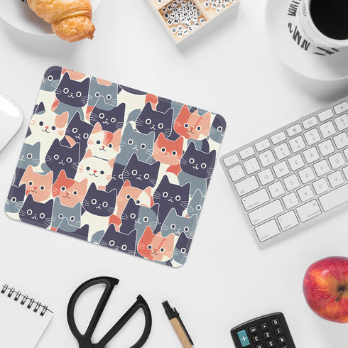 Square Mouse Pad with Stitched Edge, Premium Mousepad Washable Cloth. Computer Mouse Pad with Non-Slip Rubber Base, Mouse Pads for Computers Lapto...