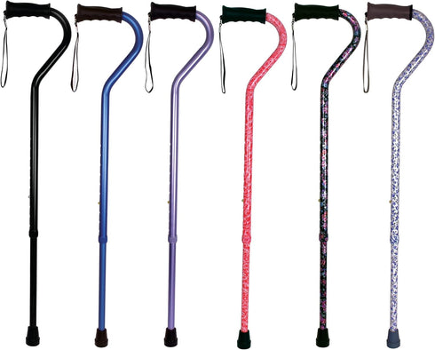 Carex Health Brands Ergo Offset Cane with Soft Cushioned Handle - Adjustable Walking Cane, Blue, 29-38 Inch (Pack of 1)...