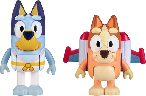 Bluey Figure 2-Packs, Action Heroes 2.5 Inch and Bingo Figures...