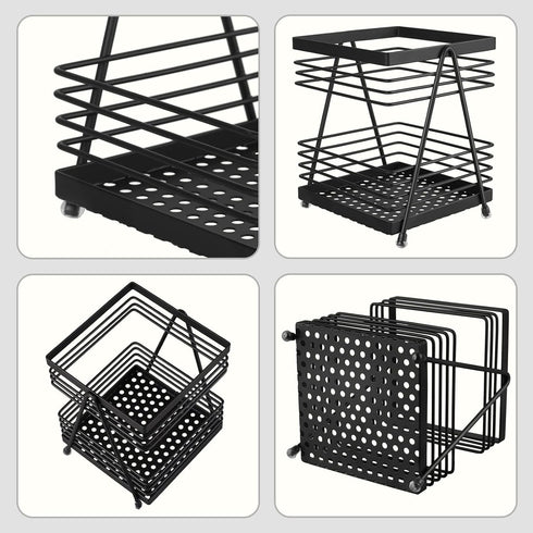 RedCall Utensil Holder for Kitchen Counter,Rectangular Matte Black Spoon Spatula Holder,Metal Steel Wire Cooking Utensil Crock Caddy Organizers,El...