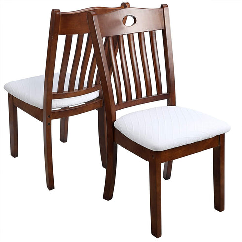 Stretch Chair Seat Covers 4 PCS, Removable Washable Dining Chair Covers Anti-Dust Dining Room Seat Cushion Slipcovers (4, White)...