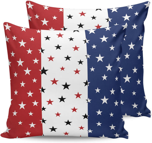Waterproof Pillow Covers for Couch Throw Pillow Cases Set of 2, Independence Day Decorative Cushion Pillow Covers 18x18In,Indoor Outdoor Decoratio...