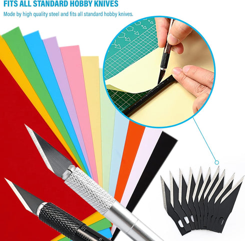 EHDIS Precision Craft Hobby Knife Blades 11# Knife Blades Refill Hobby Art Blades Cutting Tool with Storage Case for Craft, Hobby, Scrapbooking, S...
