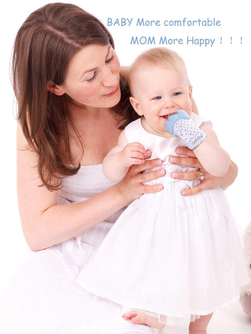 Giftty Teething Mitten Chew Mitt Baby Teether Glove - Self Soothing Teether, Teething Pain Relief Soothing Toy, Prevent Scratches - For 0-6 Months...