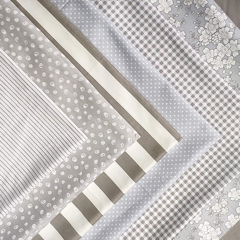 Misscrafts 7pcs Quilting Fabric 100% Cotton Craft Fabric Bundle Squares Grey Fat Quarters 18" x 22" for Patchwork DIY Sewing Scrapbooking...