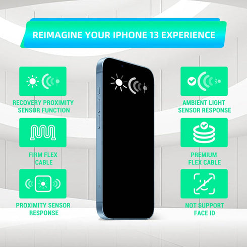 for iPhone 13 OEM Ear Speaker Flex Cable Replacement Earpiece Connector Fix Proximity Sensor Part with Assemble Mic Repair Tools Kit with Screwdri...