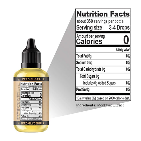 Monk Drops - 100% Monkfruit Liquid Sweetener, Zero Glycemic, Zero Calories, Zero Sugar, No Added Water, Concentrated Monk Fruit (350 Servings, 1.5...