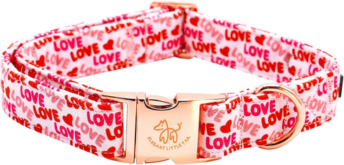 Elegant little tail Valentine's Day Dog Collar, Valentine's Day Dog Collar Pet Collar, Pink Heart Dog Collar Cute Girl or Boy Dog Collar Puppy Pet...