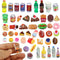 50Pcs Miniature Food Drinks Bottle Soda Pop Cans, Pretend Play Mini Kitchen Game Party Accessories Toys Hamburg Cake Ice Cream for 1/12 Doll House...