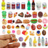 50Pcs Miniature Food Drinks Bottle Soda Pop Cans, Pretend Play Mini Kitchen Game Party Accessories Toys Hamburg Cake Ice Cream for 1/12 Doll House...