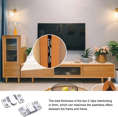 Flush Mount Bracket, Headboard Wall Mounting Brackets-56 x 30mm Interlocking Hanging Bracket, Mounting Hardware for Picture Hanging and Sectional ...