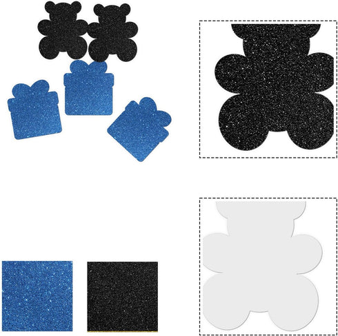 Amibishi 120pcs Bear and Gift Confetti for Baby Shower, Kids Boys Birthday Party Supplies Scatters, 1st Birthday Party Table Decoration, Gender Re...