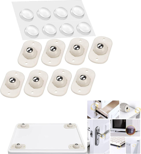 16PCS Mini Caster Wheels Adhesive Bumpers for KitchenAid Mixer air Fryer Coffee Maker Bottom Kitchen Countertops Appliances Rubber Pads Non-Slip B...