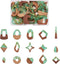FASHEWELRY 30Pcs Transparent Resin Wood Earring Charms Gold Foil Teardrop Rhombus Oval Wooden Resin Charms Vintage Geometric Wood Statement for Je...