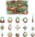 FASHEWELRY 30Pcs Transparent Resin Wood Earring Charms Gold Foil Teardrop Rhombus Oval Wooden Resin Charms Vintage Geometric Wood Statement for Je...