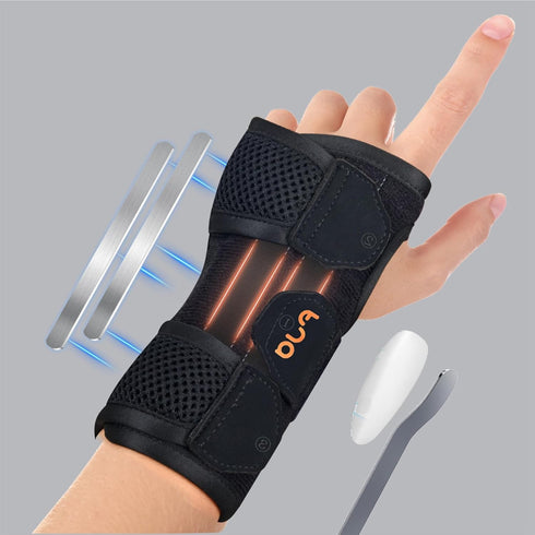 Carpal Tunnel Wrist Brace Night Support - Adjustable Wrist Support Brace with Splint & Therapeutic Cushion, Women Men Compression Both Hand Brace ...