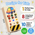 POLKRANE Busy Board with LED Light, Montessori Toys with Toggle Switch, Sensory Toys for Toddlers 1-3, Travel Toys for Educational Toddler Activit...