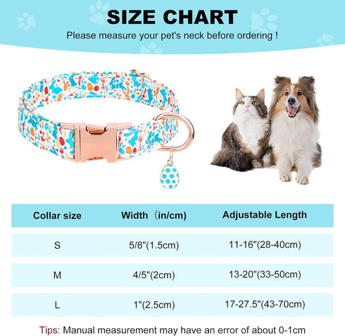 Dog Collar with Bowtie, Adjustable Dog Collars, Pet Collar with Metal Buckle and Cute Charms, Personalized Dog Collars for Medium Dogs (M?13-20"?,...