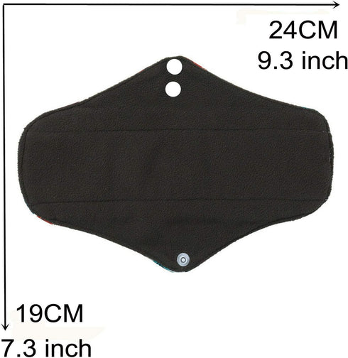 7PCS Pack Reusable Menstrual Pads Including 6PCS Cloth Sanitary Pads Mama Cloth Pad + 1PC Mini Wet Bag...