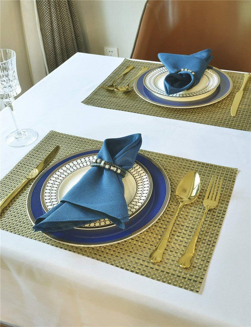 Navy Blue Cloth Napkins 1-Dozen, Solid Washable Fabric Napkins Set of 12, Perfect for Weddings, Parties, Holiday Dinner (17 x 17-Inch, Navy Blue)...